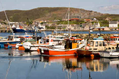 Scalloway harbour Shetland Islands Scotland